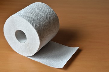 Role of white toilet paper lying on brown surface