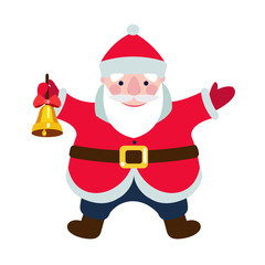 Cartoon Santa Claus with a bell for Your Christmas and New Year greeting Design