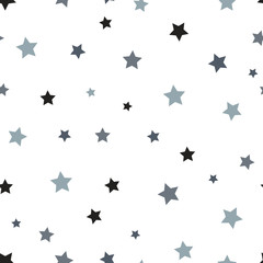 Star seamless pattern. White and grey retro background. Chaotic elements. Abstract geometric shape texture. Effect of sky. Design template for wallpaper,wrapping, textile. Vector Illustration