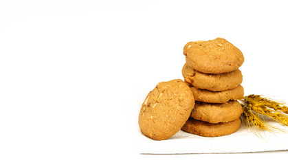 Oatmeal raisin cookie isolated on a white background
