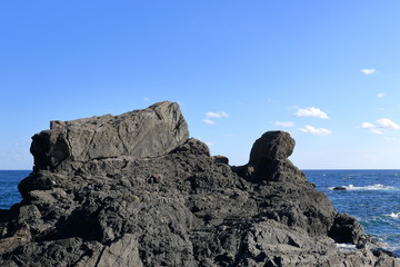 Fototapeta na wymiar 巨大な亀の岩