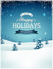 Vintage Holiday Season Landscape Background © benchart