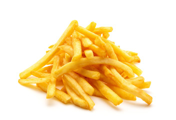 potato fry on white isolated background