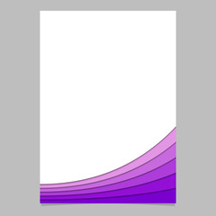 Abstract page template from purple curves - vector brochure graphic design with 3d effect