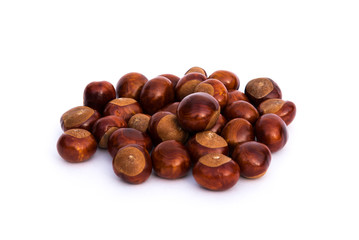 chestnuts on a white background