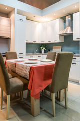 modern kitchen and dinning room interior
