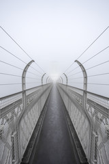 Walkway in the fog - path to nowhere