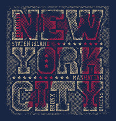 Obraz premium New york tee print with city streets