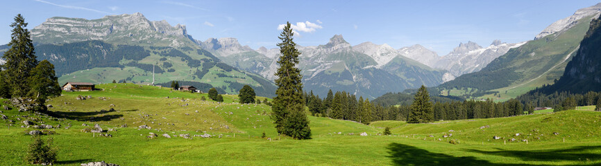 Rural view over Engelberg on Switzerland