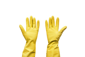 Rubber glove isolated on white background