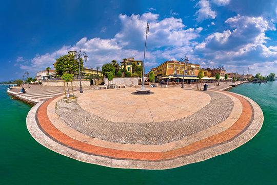 Garda lake waterfront of Lasize panoramic view