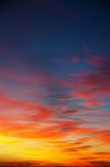 Vivid sky illuminated by the sunset