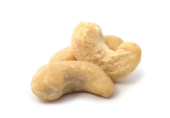 cashew nuts on white background
