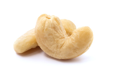 cashew nuts on white background