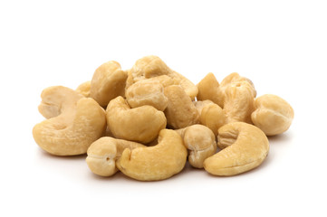 cashew nuts on white background