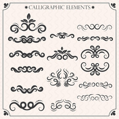 Vector set of calligraphic design elements and page decorations2