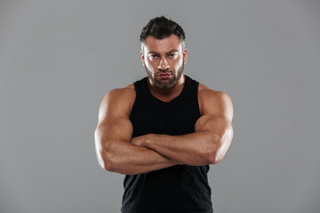 Portrait of a confident strong male bodybuilder