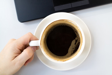 Coffee on the desk
