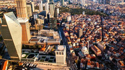 rooftop view of Istanbul business district and Golden horn