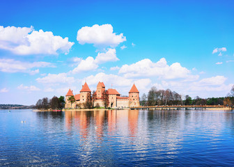 Trakai island castle museum on Galve lake Lithuania