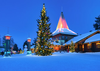 Arctic Circle lamps in Santa Office in Santa Village evening - 183615500