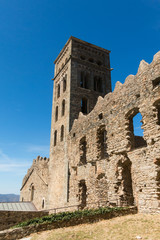Fototapeta na wymiar The Romanesque abbey of Sant Pere de Rodes, in the municipality of El Port de la Selva. Girona, Catalonia