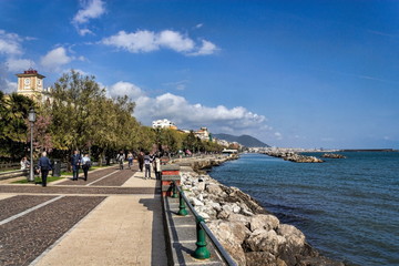 Salerno, Uferpromenade - obrazy, fototapety, plakaty