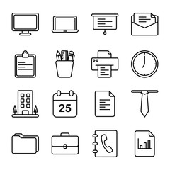 Office And Business Related Icons. Contains such Icons as Business Meeting, Workplace, Office Building  more