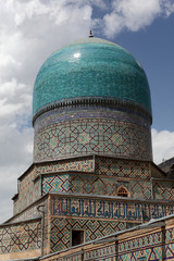 Architectural detail of domes of the mosque Tilla-Kori in Samarkand.Uzbekistan