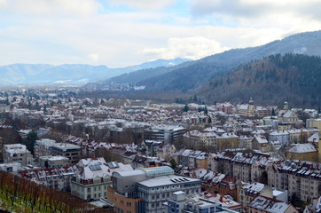 Fototapeta na wymiar Blick auf Freiburg im Winter