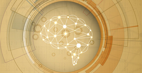 Artificial intelligence. Technology web background. Virtual concept