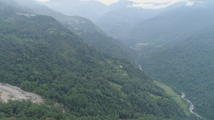 Fototapeta premium Inde Sikkim Gangtok vue du ciel