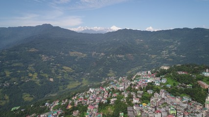 Fototapeta na wymiar Inde Sikkim Gangtok vue du ciel