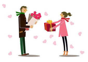 バレンタイン。愛。ハート。贈り物。プレゼント。