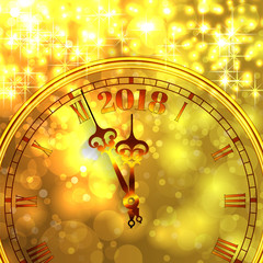 Obraz na płótnie Canvas New year clock counting down and sparkler
