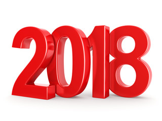 3D rendering 2018 New Year red digits