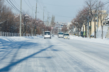 冬の生活道路 / 北海道 札幌市