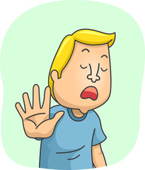 Man Refuse Talk Illustration