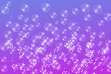 Shiny bubble liquid on pink background