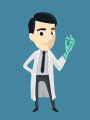 Man Doctor Artificial Hand Illustration