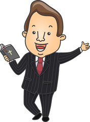 Man Preacher Bible Illustration