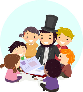 Stickman Abraham Lincoln Book Kids Illustration
