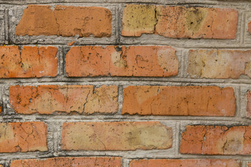 Background of the old red brick wall