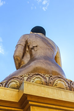 Looking up from the behind of the Buddha Dordenma statue, Kuensel Phodrang Nature Park, Thimphu, Bhutan