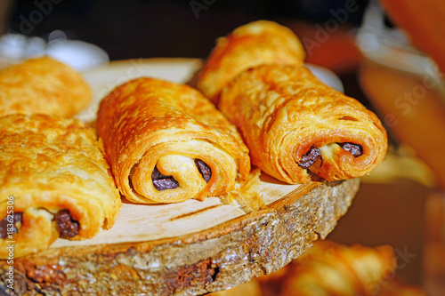 Freshly Baked French Pains Au Chocolat Chocolate Croissants Freshly Baked French Pains Au Chocolat Chocolate Croissants