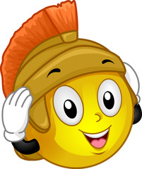 Mascot Smiley Roman Soldier Headdress Illustration