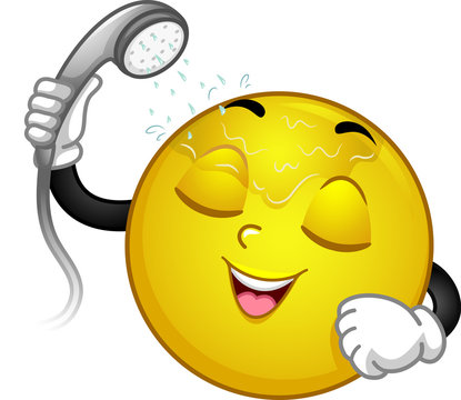 recommend clip art: Mascot Smiley Shower Illustration