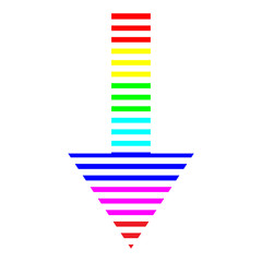 Icon multicolored down arrow