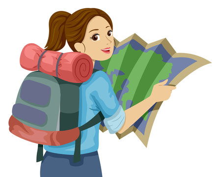 female tourist clipart