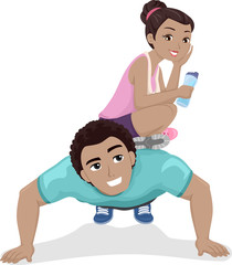 Teen Couple Black Exercise